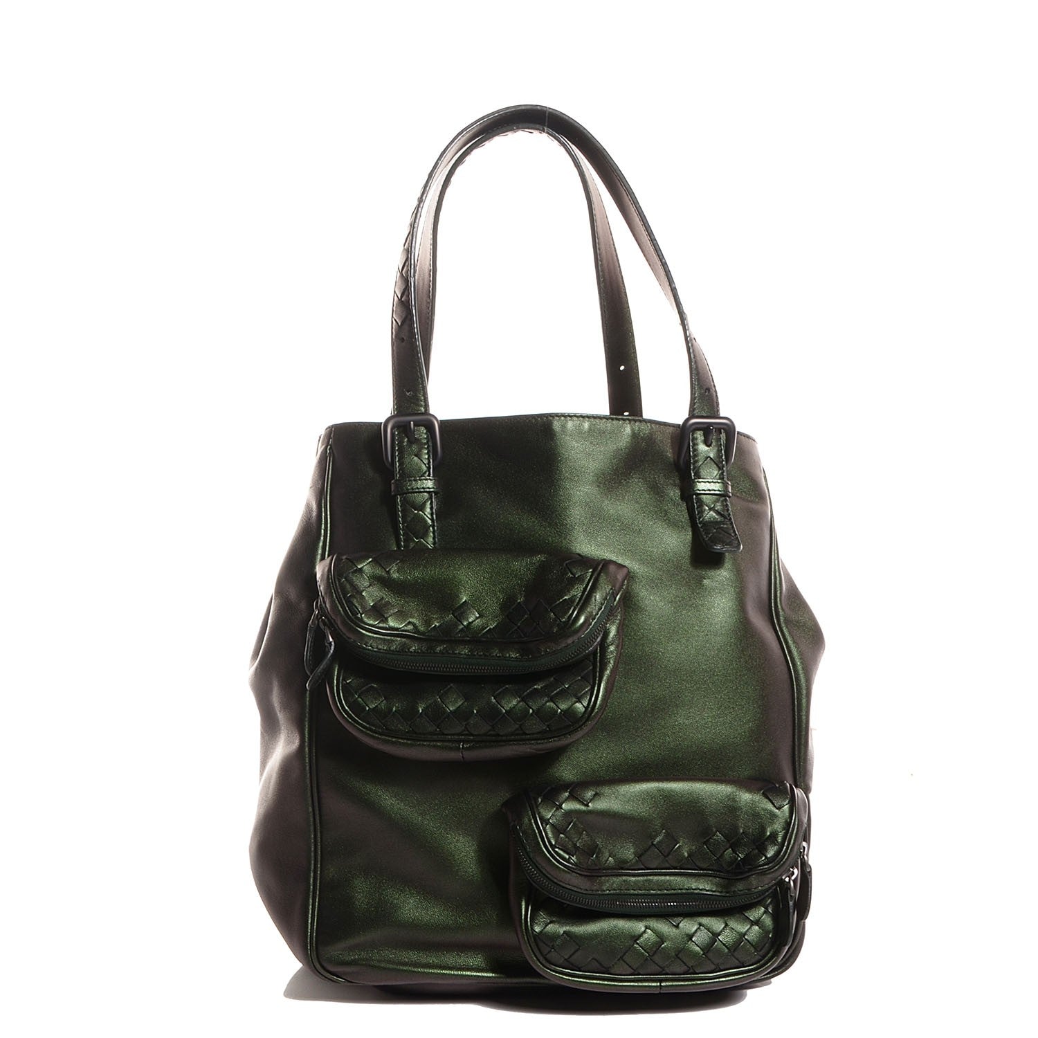 Bottega Veneta Iridescent Scarabee Multi Pocket Tote Green 1 of 8