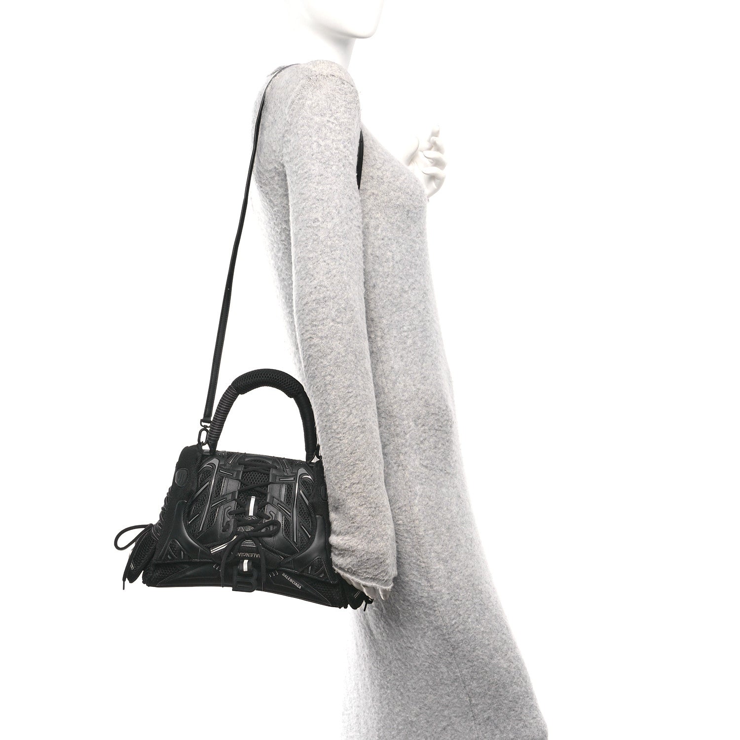 Balenciaga Faux Calfskin Fabric Medium Sneakerhead Top Handle Bag
