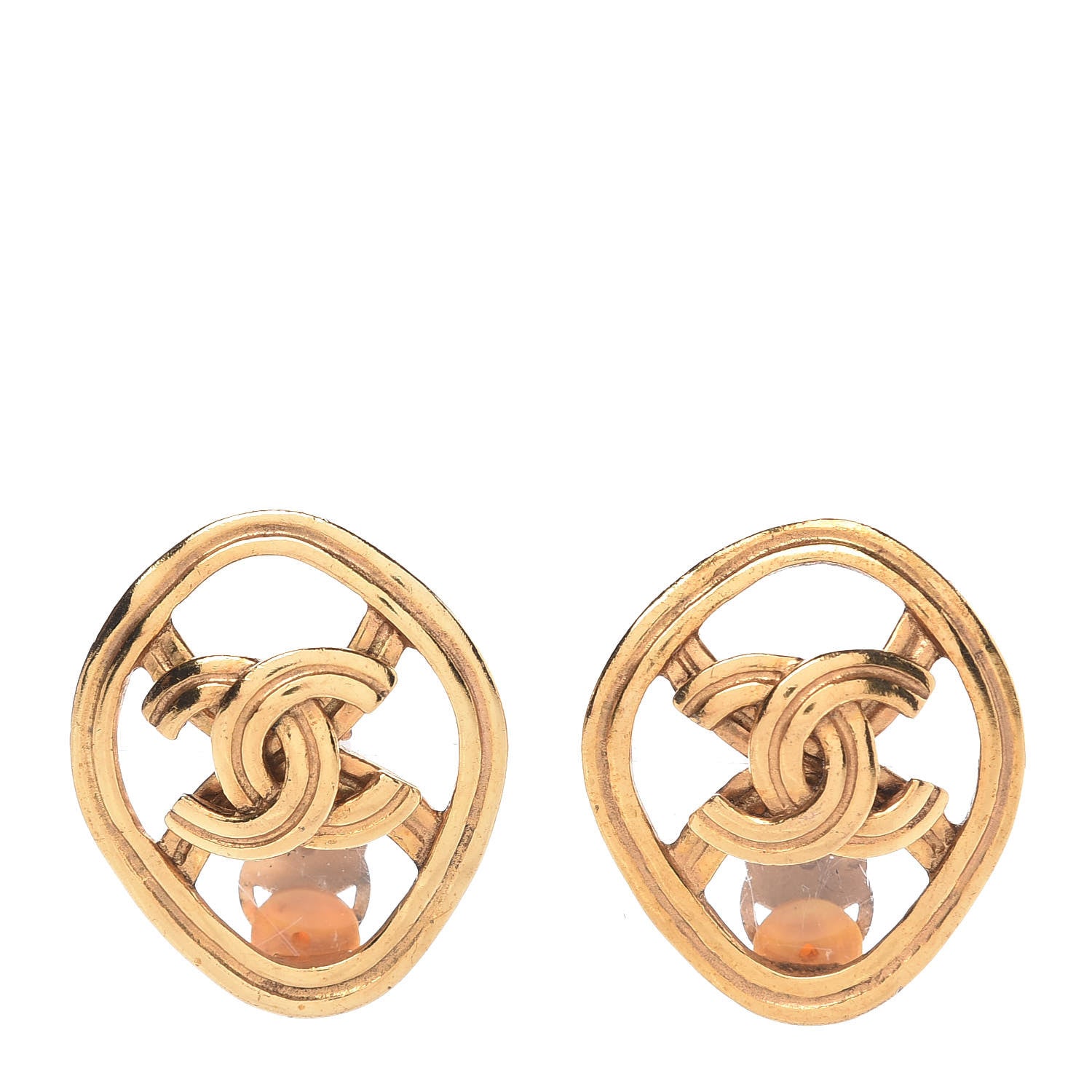 Chanel CC Clip On Earrings Gold 1 of 4