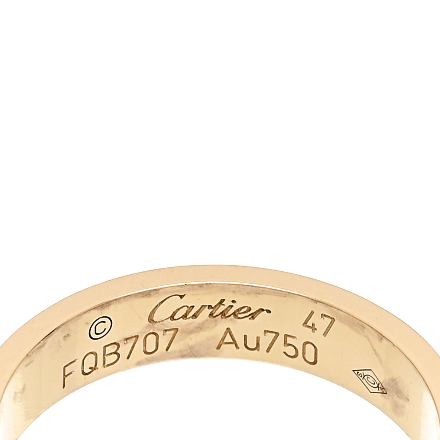 18K Yellow Gold 3.5mm LOVE Wedding Band Ring 47 4