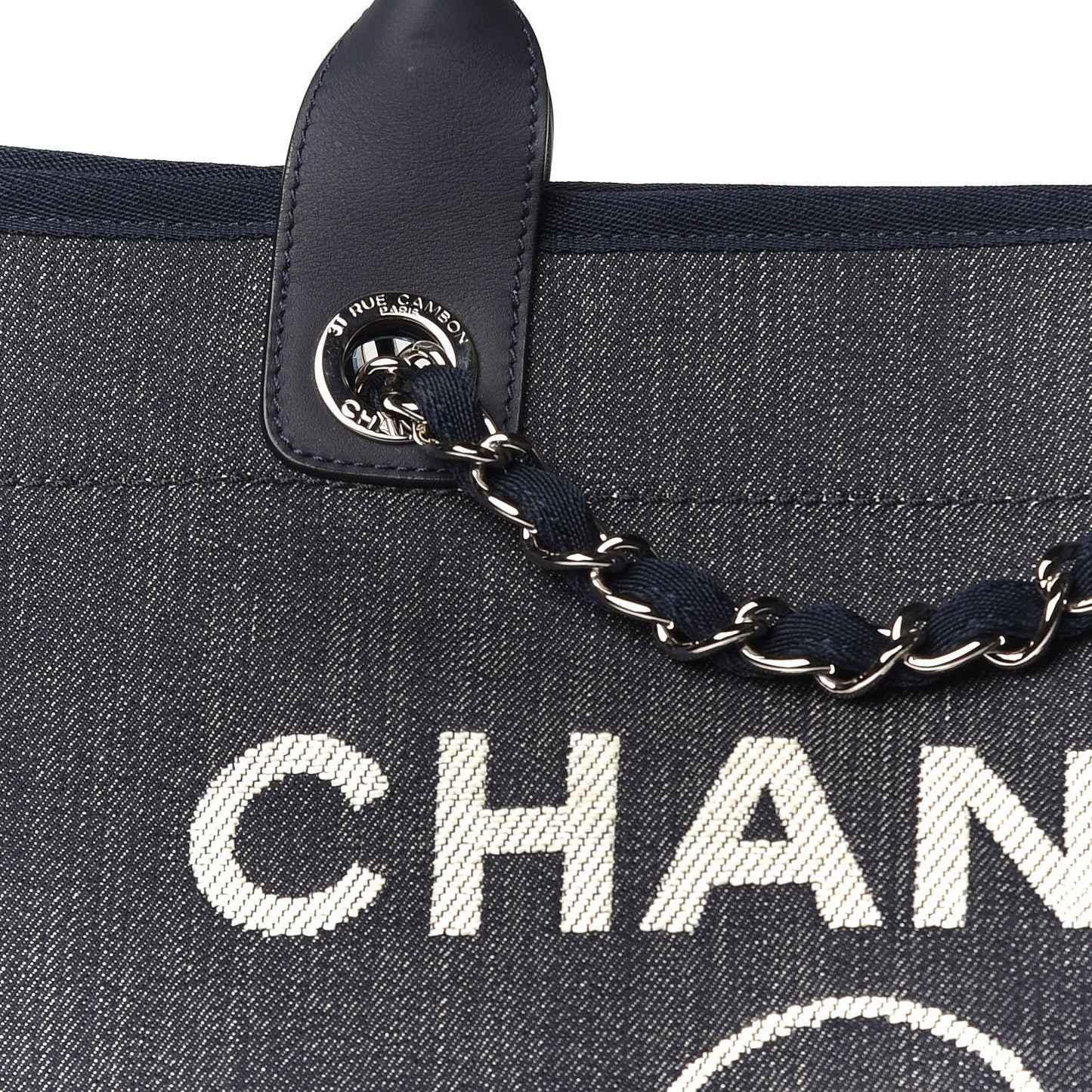 Denim Large Deauville Tote Dark Blue