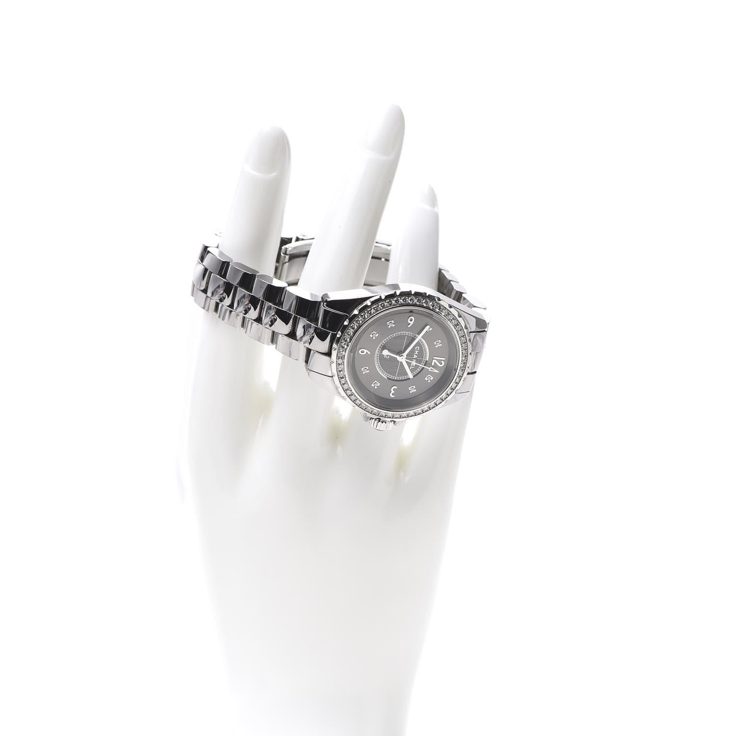 Chanel Titanium Ceramic Diamond Bezel 33mm J12 Quartz Watch 2 of 7