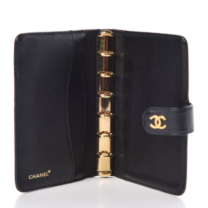 Chanel Goatskin Small Ring Agenda Planner Black 5 of 7