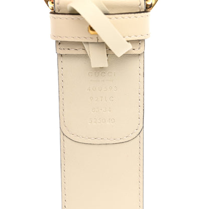 Gucci GG Supreme Monogram Matte Plutone Calfskin Double G 40mm Belt 85 34 Beige Ebony Mystic White 3 of 5