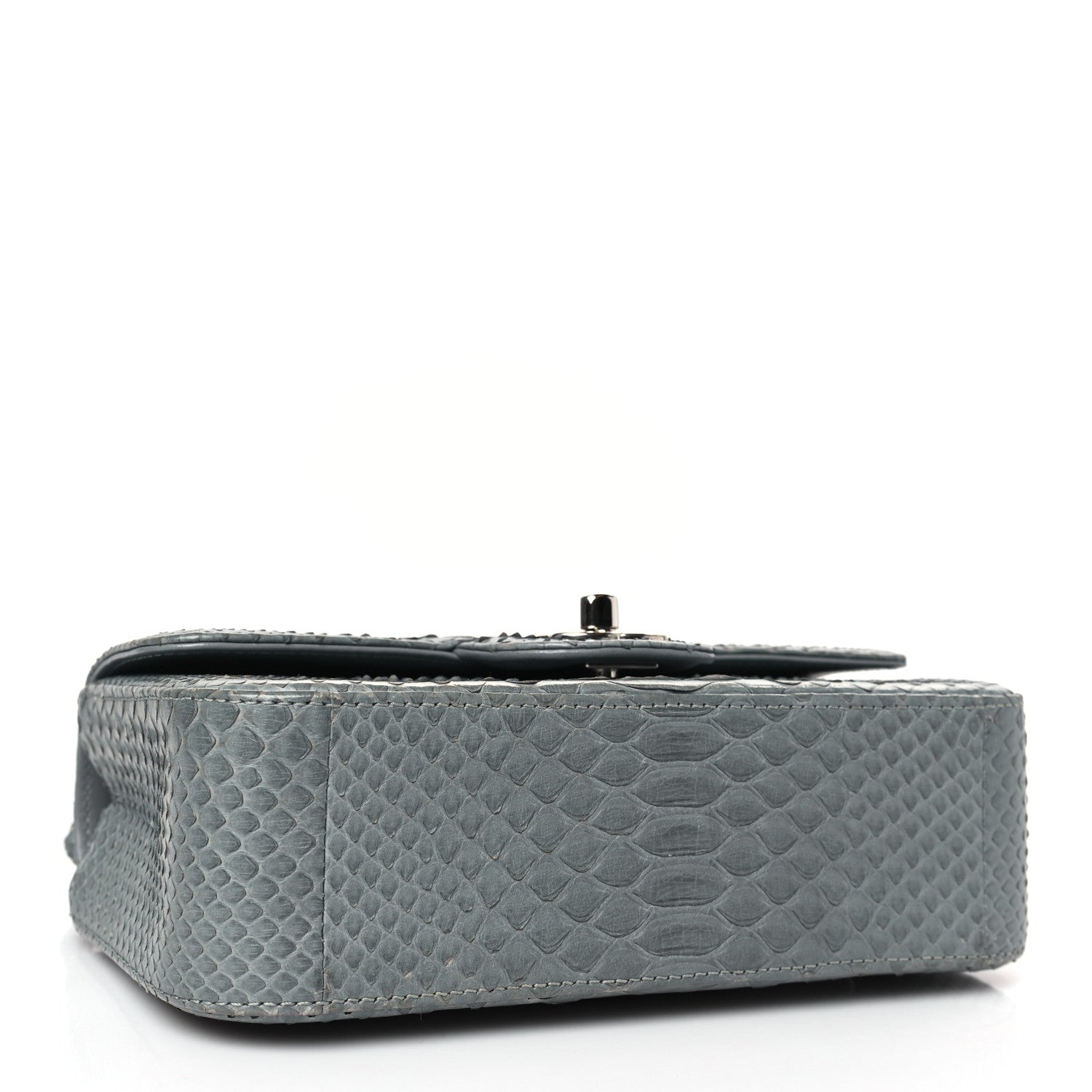 Chanel Snakeskin Mini Rectangular Flap Blue 4 of 9