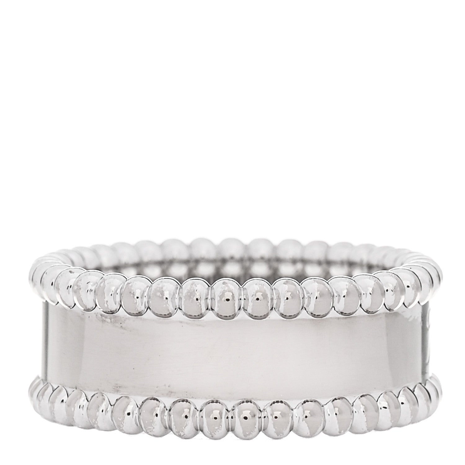 Van Cleef & Arpels 18K White Gold Perlee Signature Ring 52 6 3 of 6