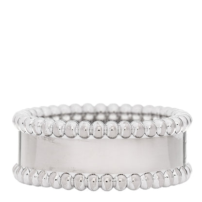 Van Cleef & Arpels 18K White Gold Perlee Signature Ring 52 6 3 of 6