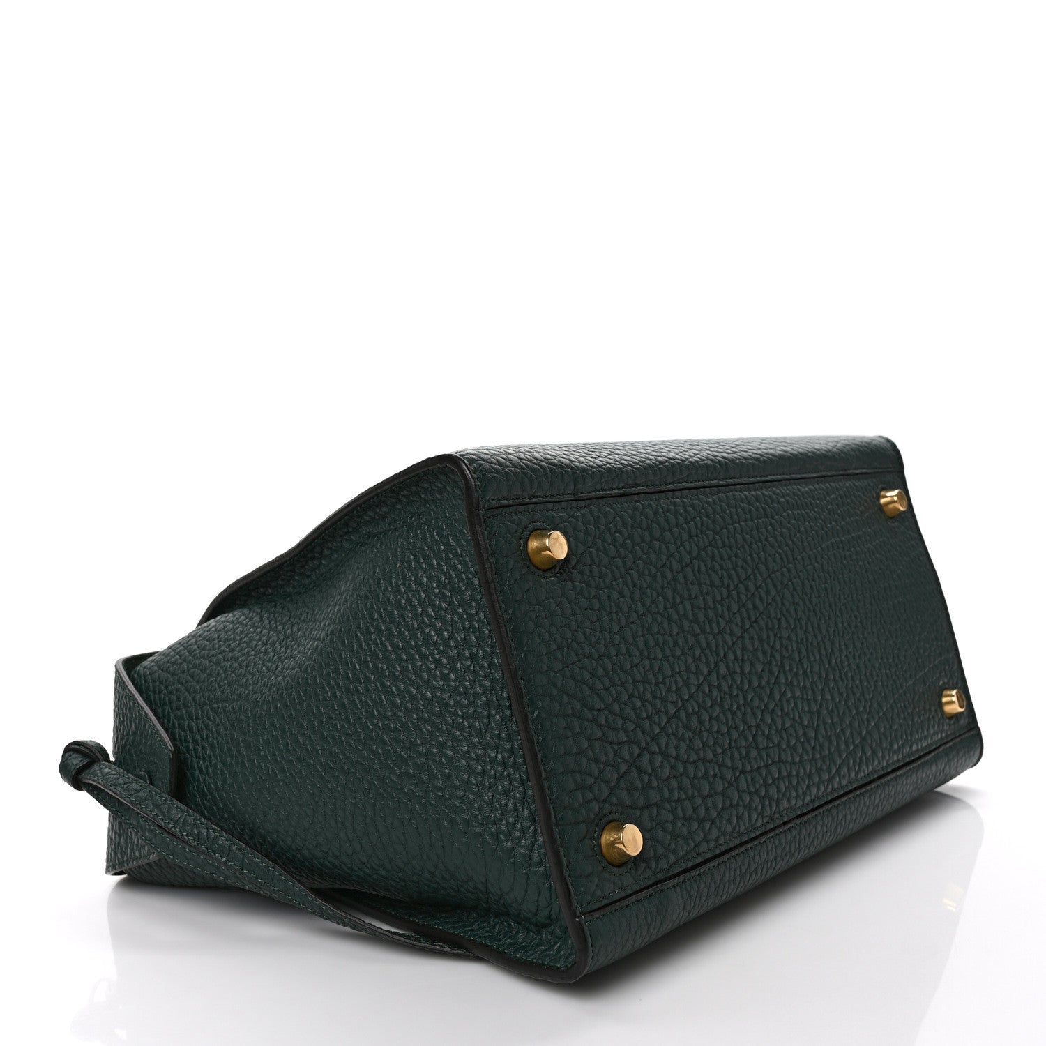Celine Bullhide Calfskin Small Ring Bag Dark Green 4 of 9