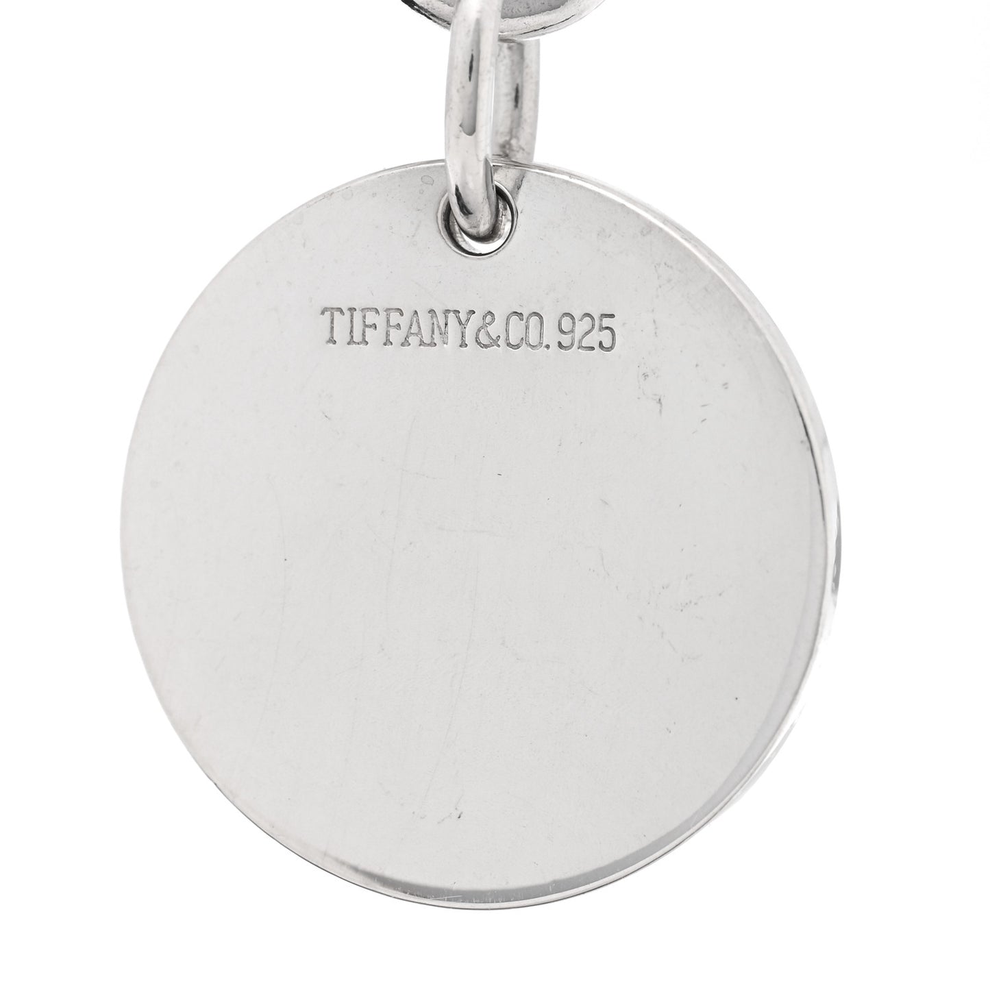 Sterling Silver Round Tag Charm Bracelet