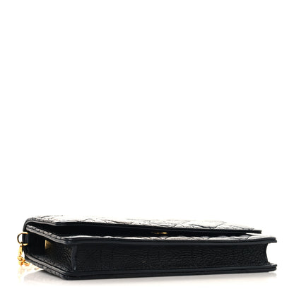 Christian Dior Supple Calfskin Cannage Caro Belt Pouch with Chain  Black 4 of 10
