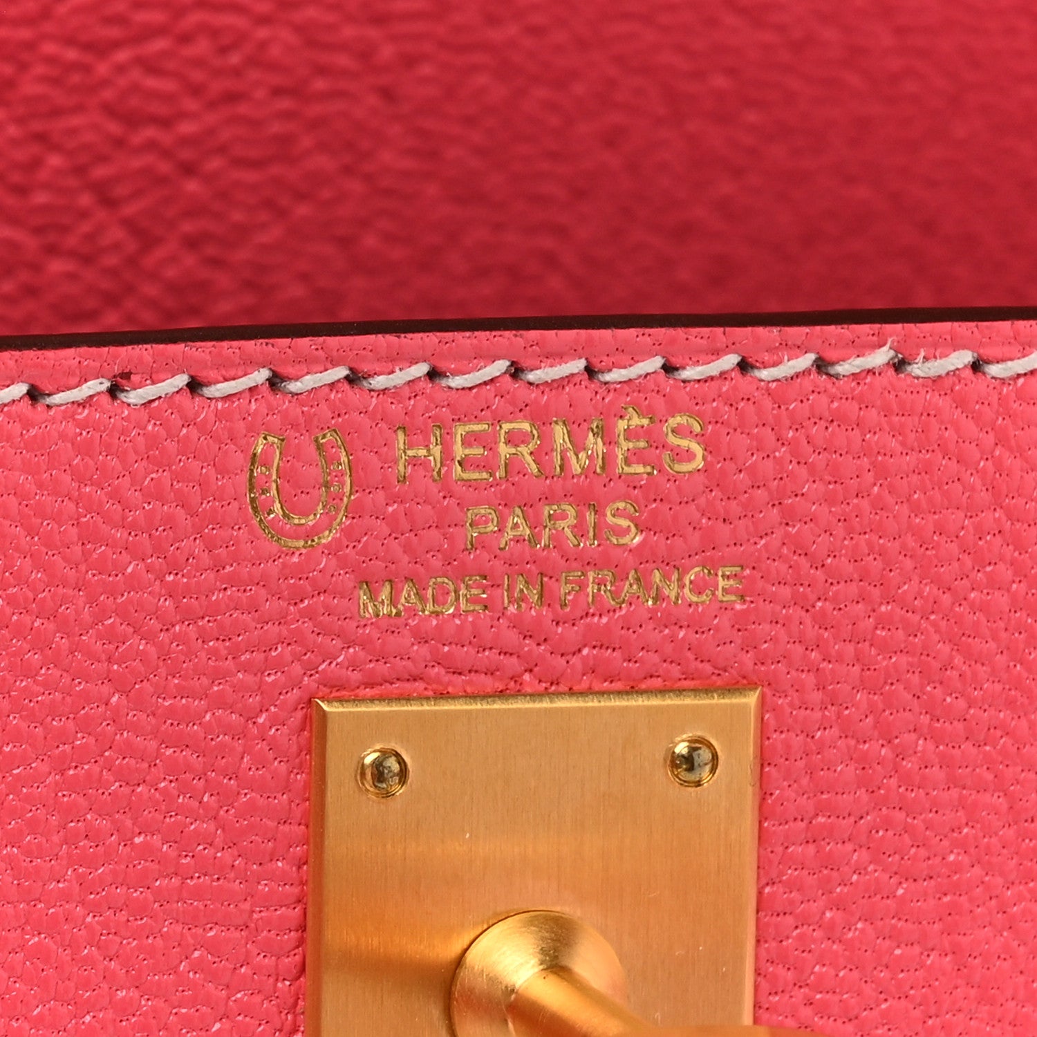 Hermes Chevre Mysore Horseshoe Kelly Sellier 25 Rose Lipstick Gris Pale 6 of 13