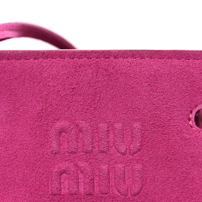 Miu Miu Camoscio Mini Drawstring Bag Fuxia 8 of 10