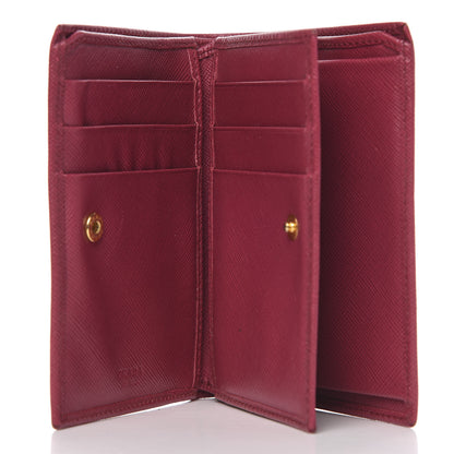 Prada Saffiano Metal Bi-Fold Wallet Ibisco 5 of 11