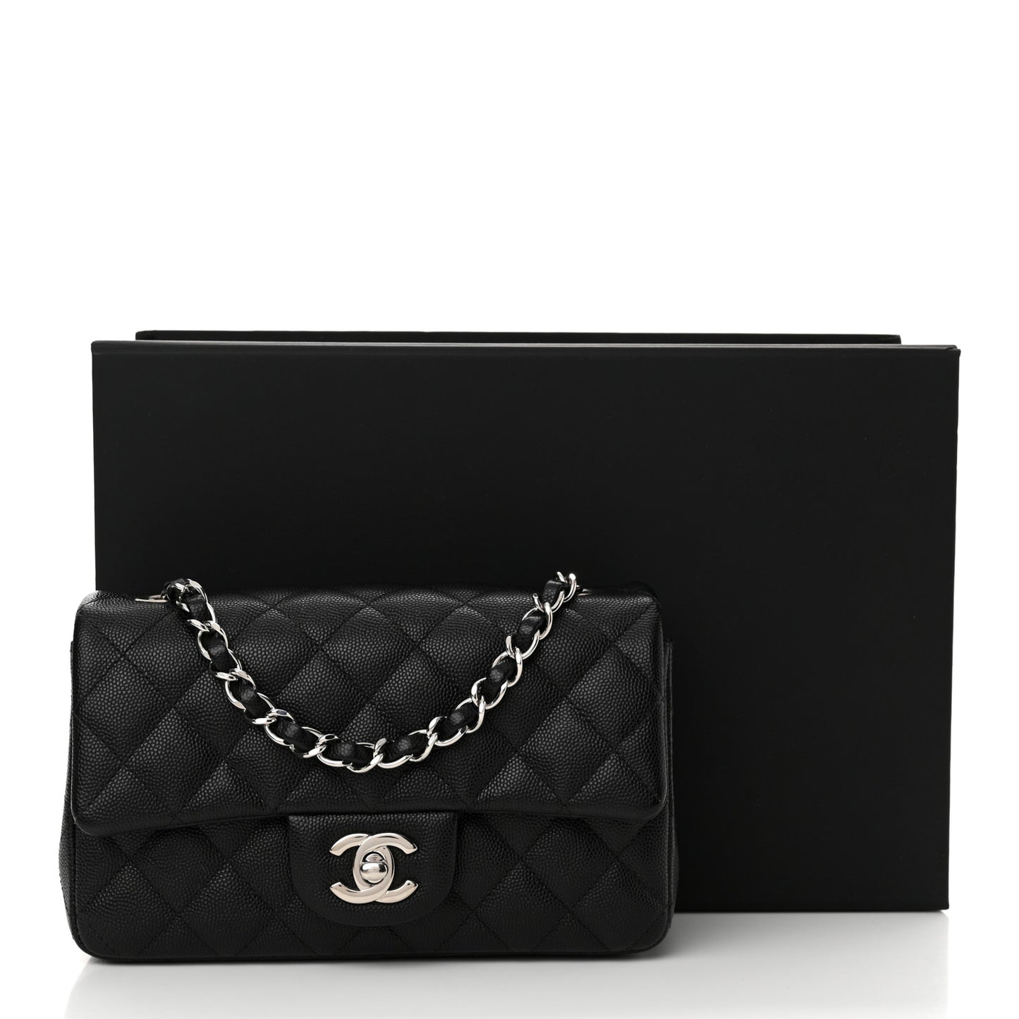 Caviar Quilted Mini Rectangular Flap Black