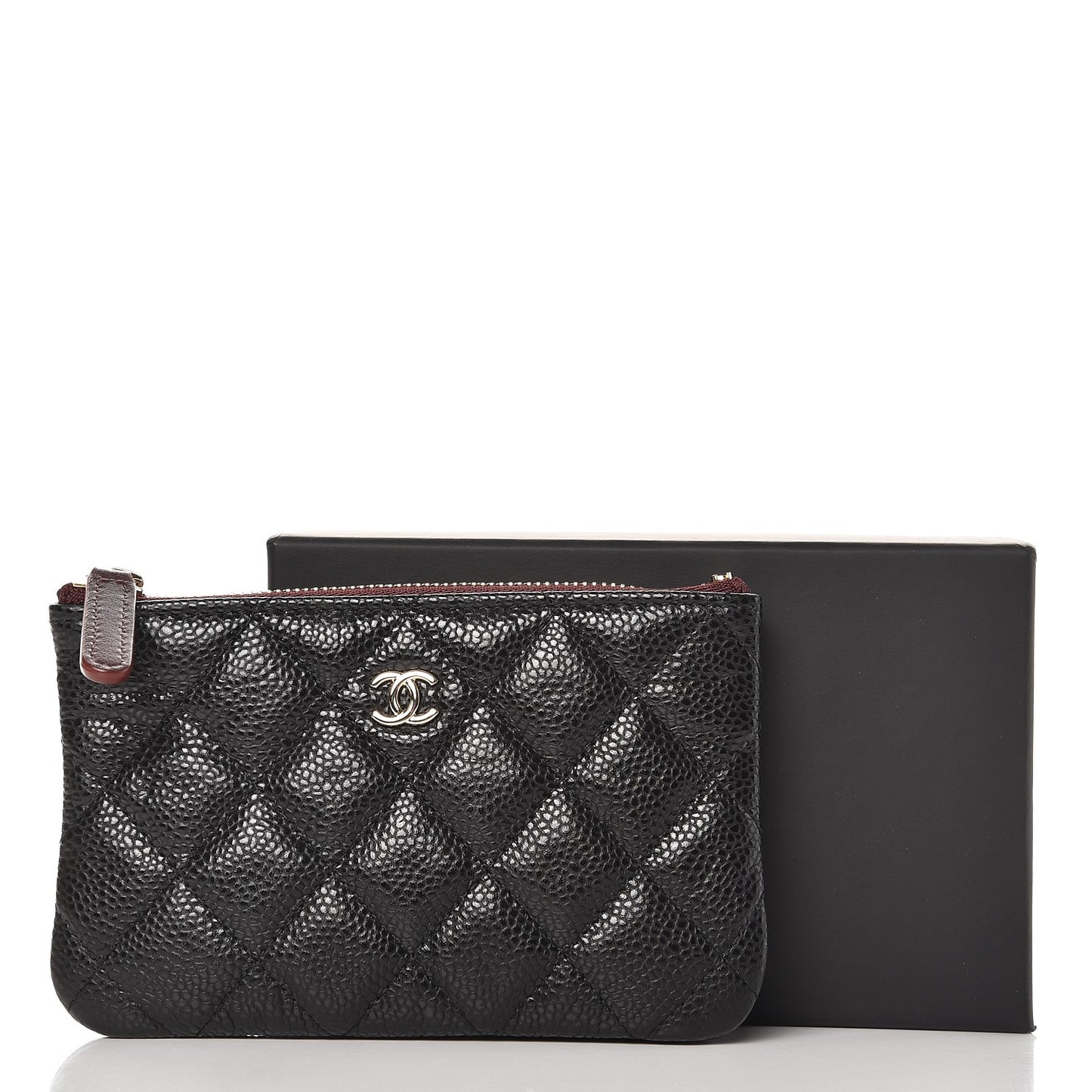 Caviar Quilted Small Cosmetic Case Black
