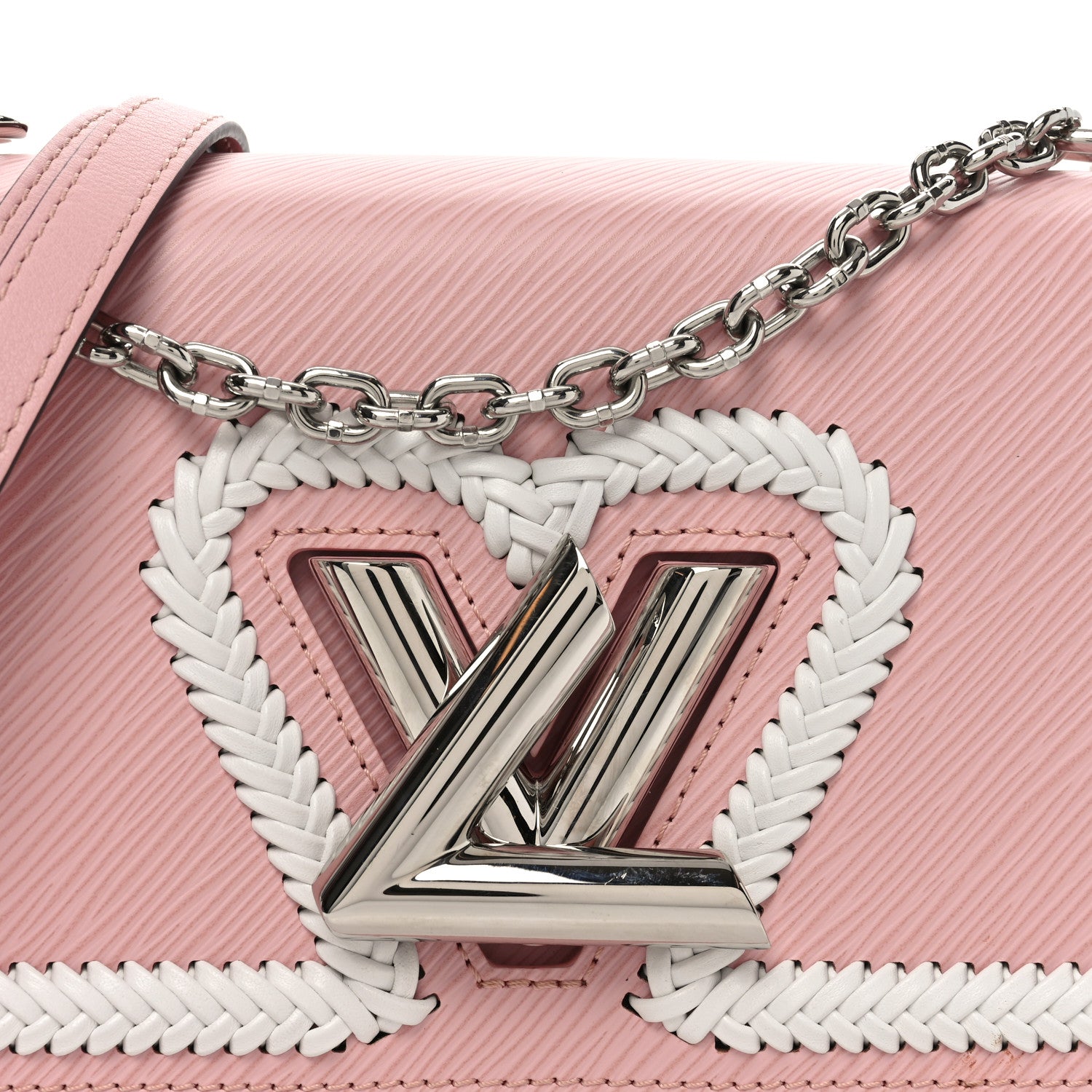 Louis Vuitton Epi Whipstitch Heart Twist Shoulder Bag MM Rose Ballerine 7 of 9