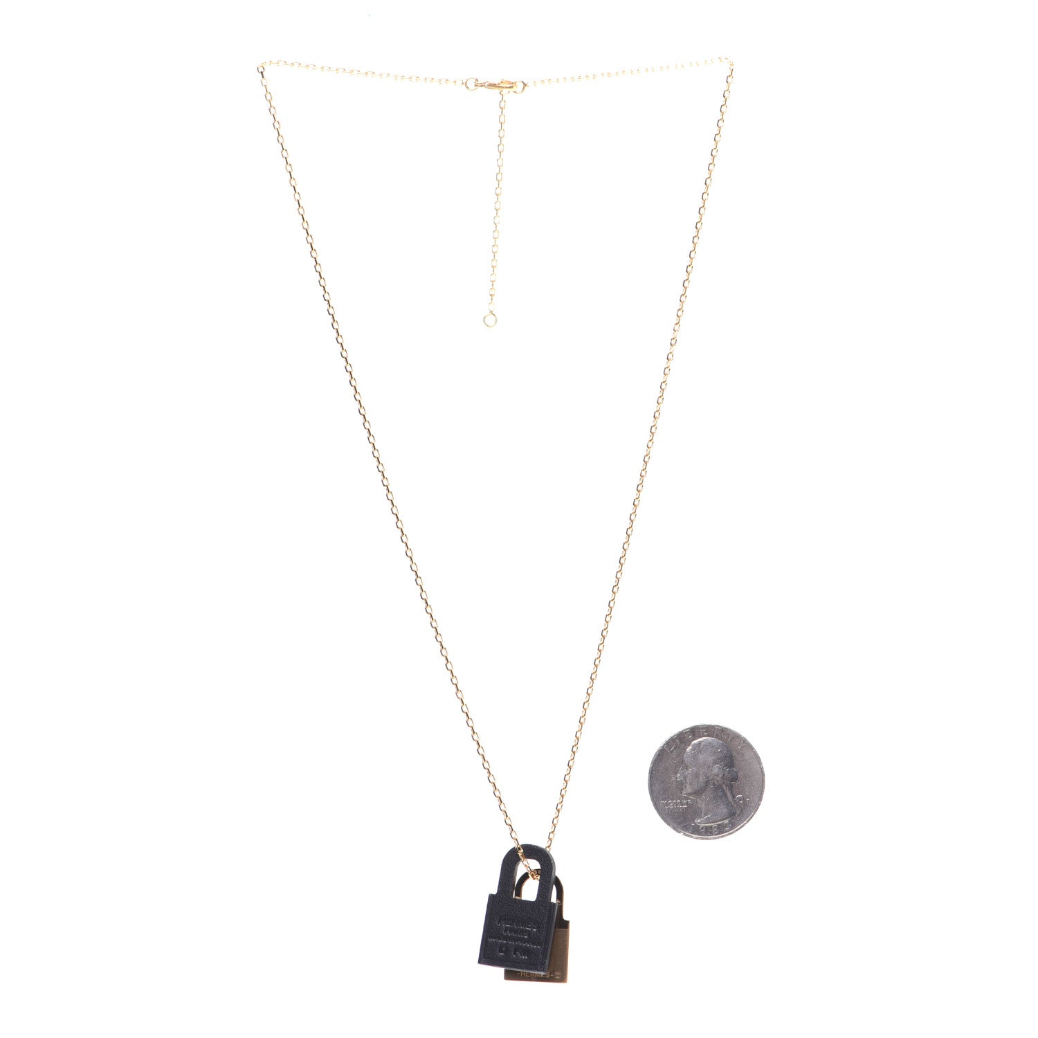 Hermes Swift Small O'Kelly Pendant Necklace Black 2 of 7