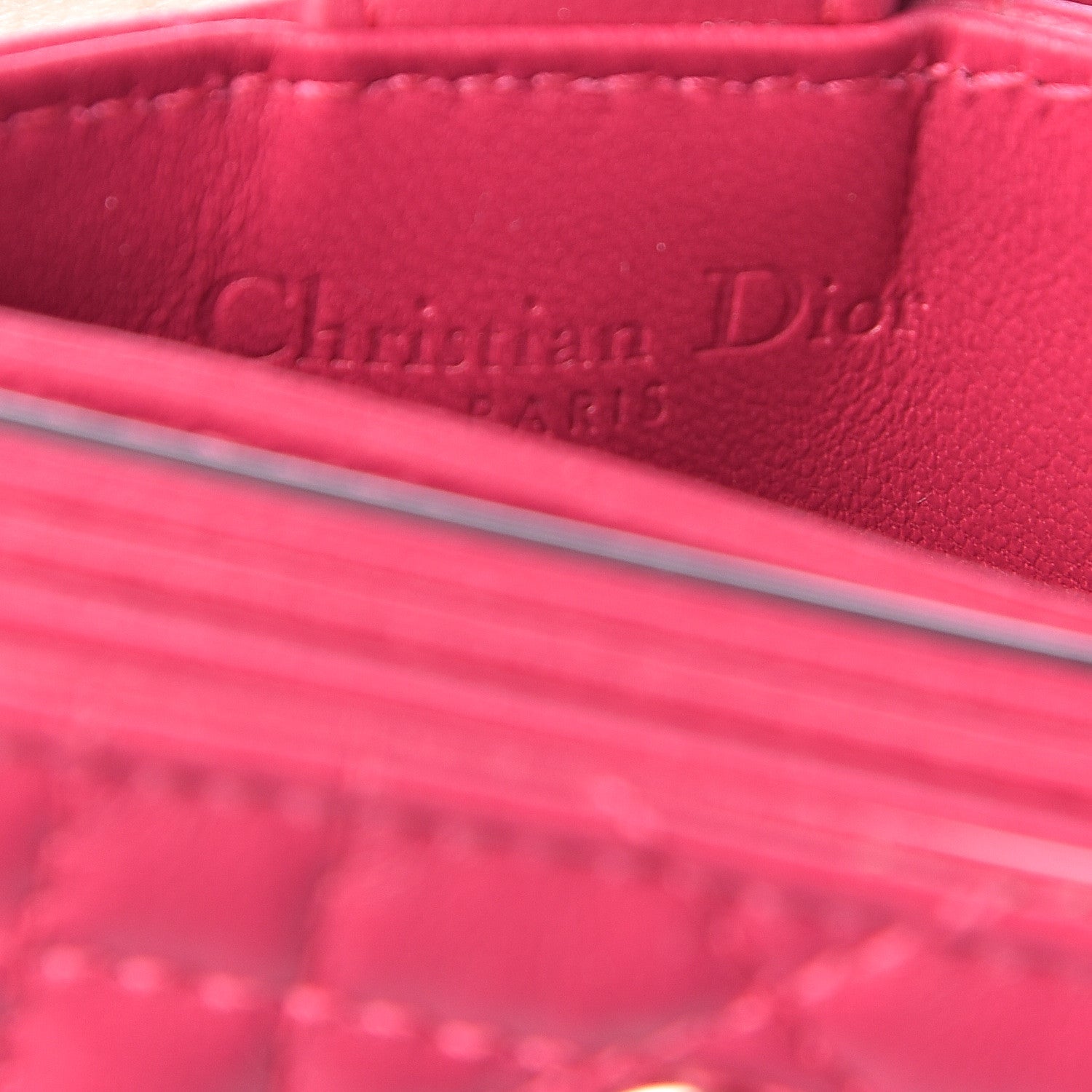 Christian Dior Lambskin Cannage Lady Dior 5-Gusset Card Holder Fuchsia 6 of 7