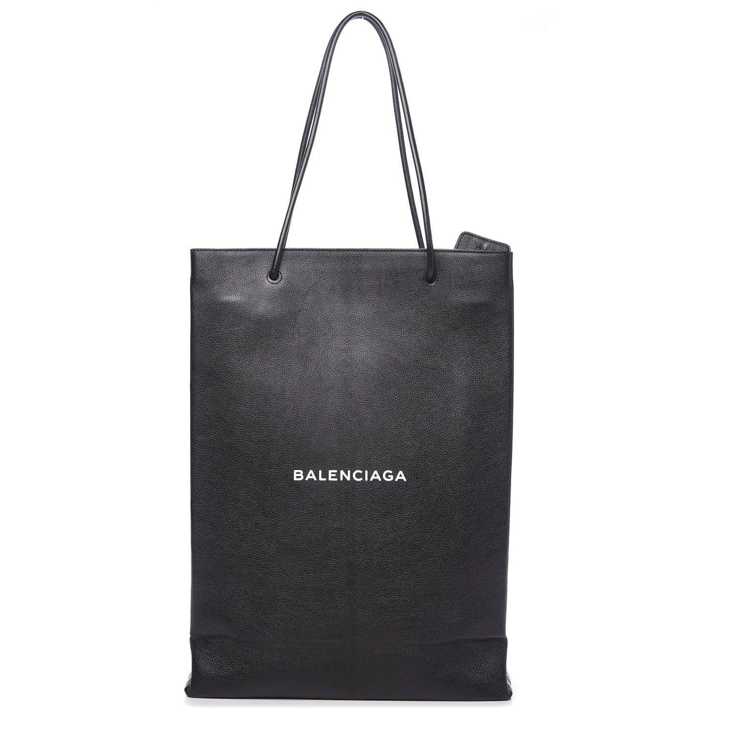 Balenciaga Calfskin Medium Logo North South Shopping Tote Black 1 of 11