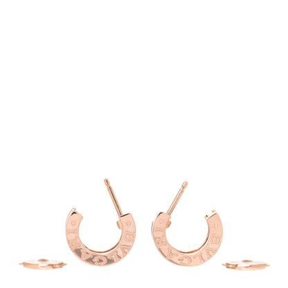 Bulgari 18K Rose Gold Diamond B.Zero1 Legend Hoop Earrings 3 of 6