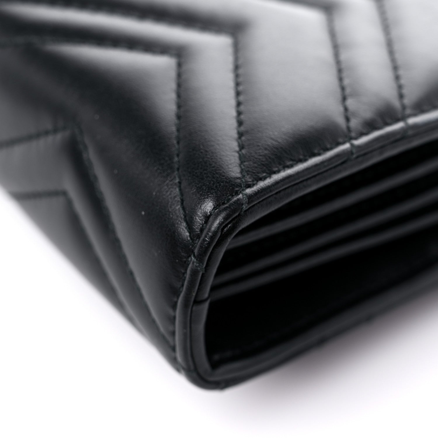 Gucci Calfskin Matelasse GG Marmont Chain Wallet Black 11 of 14