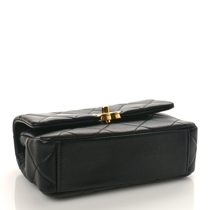 Chanel Lambskin Quilted Mini CC Crystal Logo Chain Flap Black 4 of 9