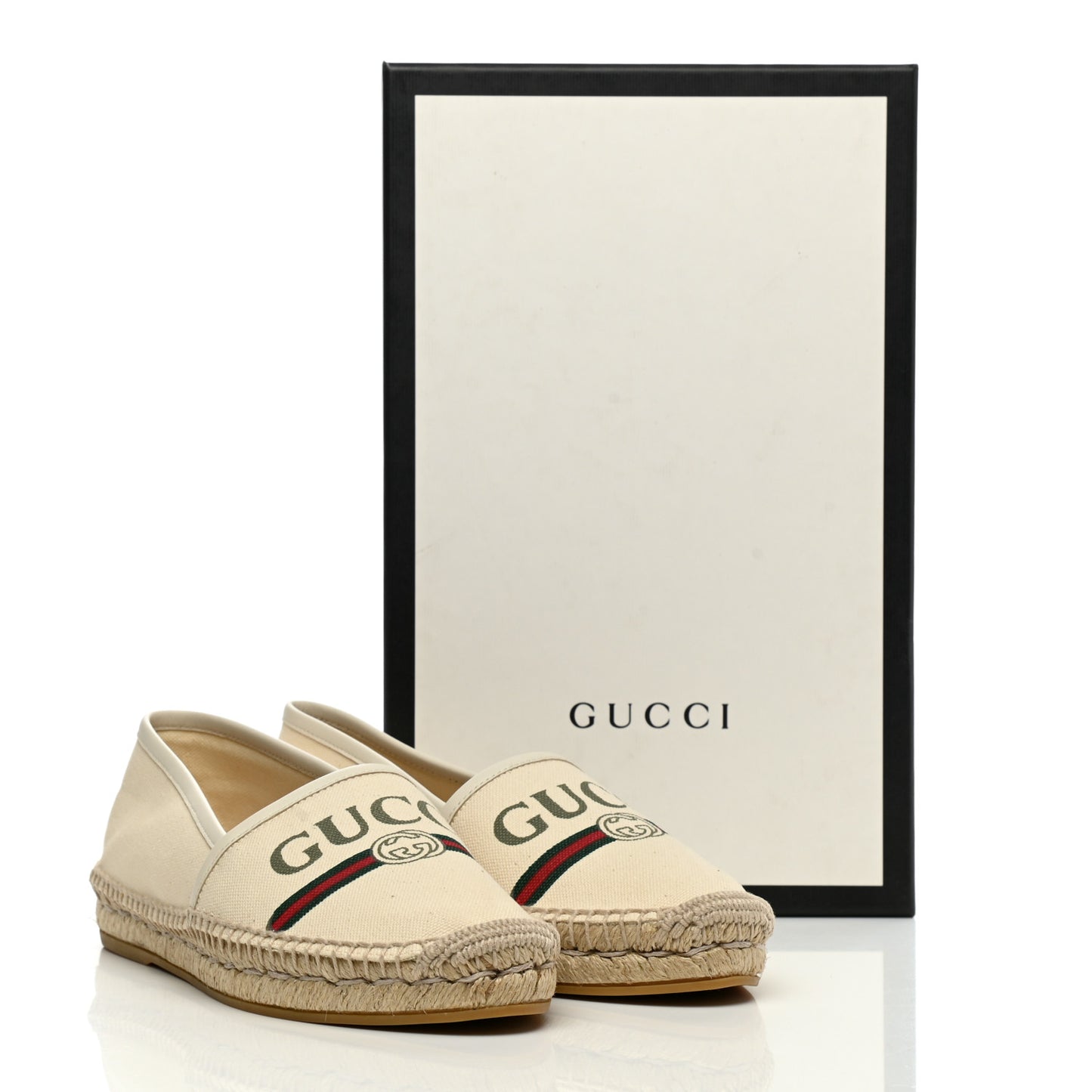 Canvas Logo Espadrilles 37.5 Greggio White