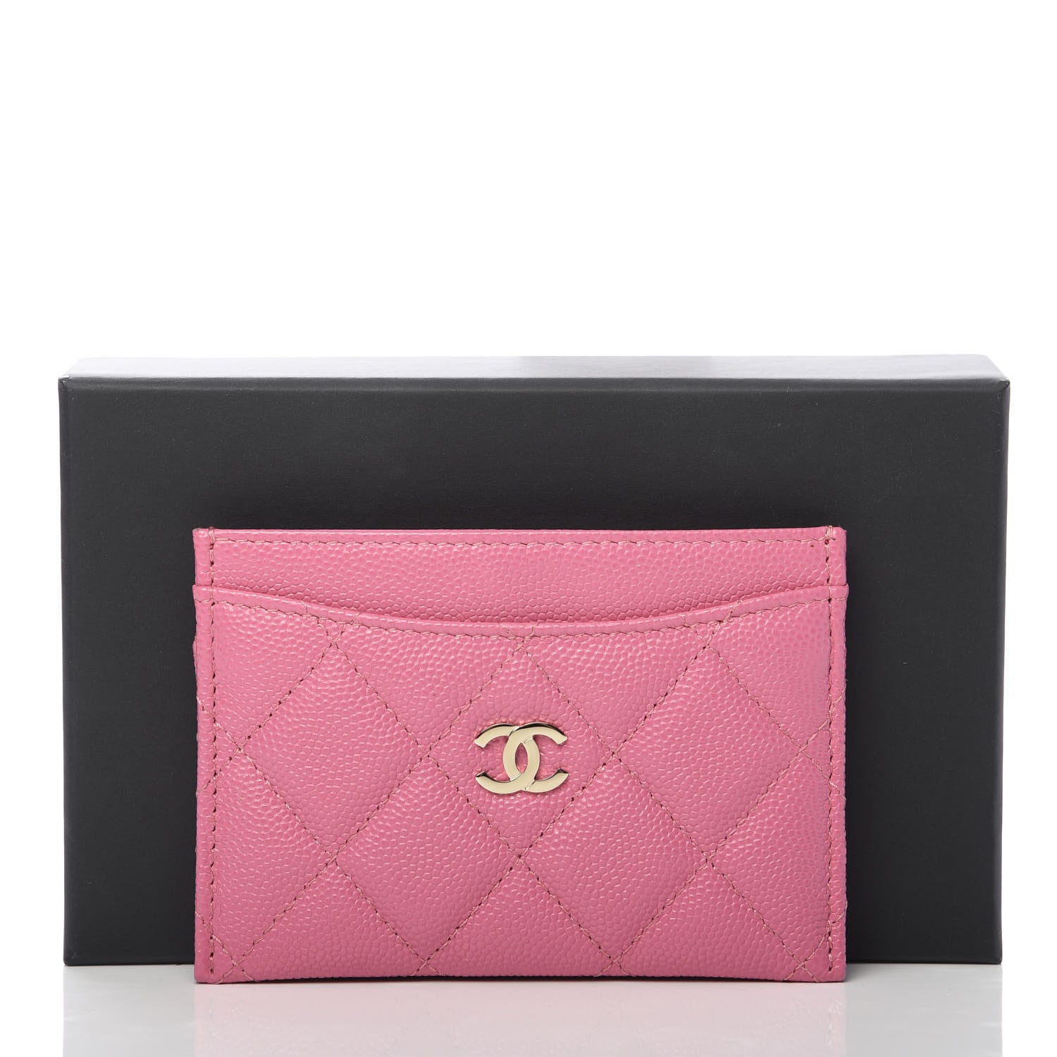 Chanel Caviar Quilted Card Holder Pink 9 of 9