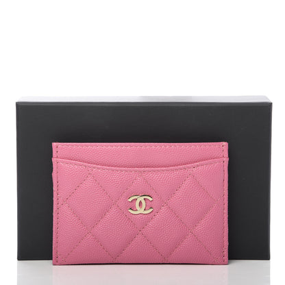 Chanel Caviar Quilted Card Holder Pink 9 of 9