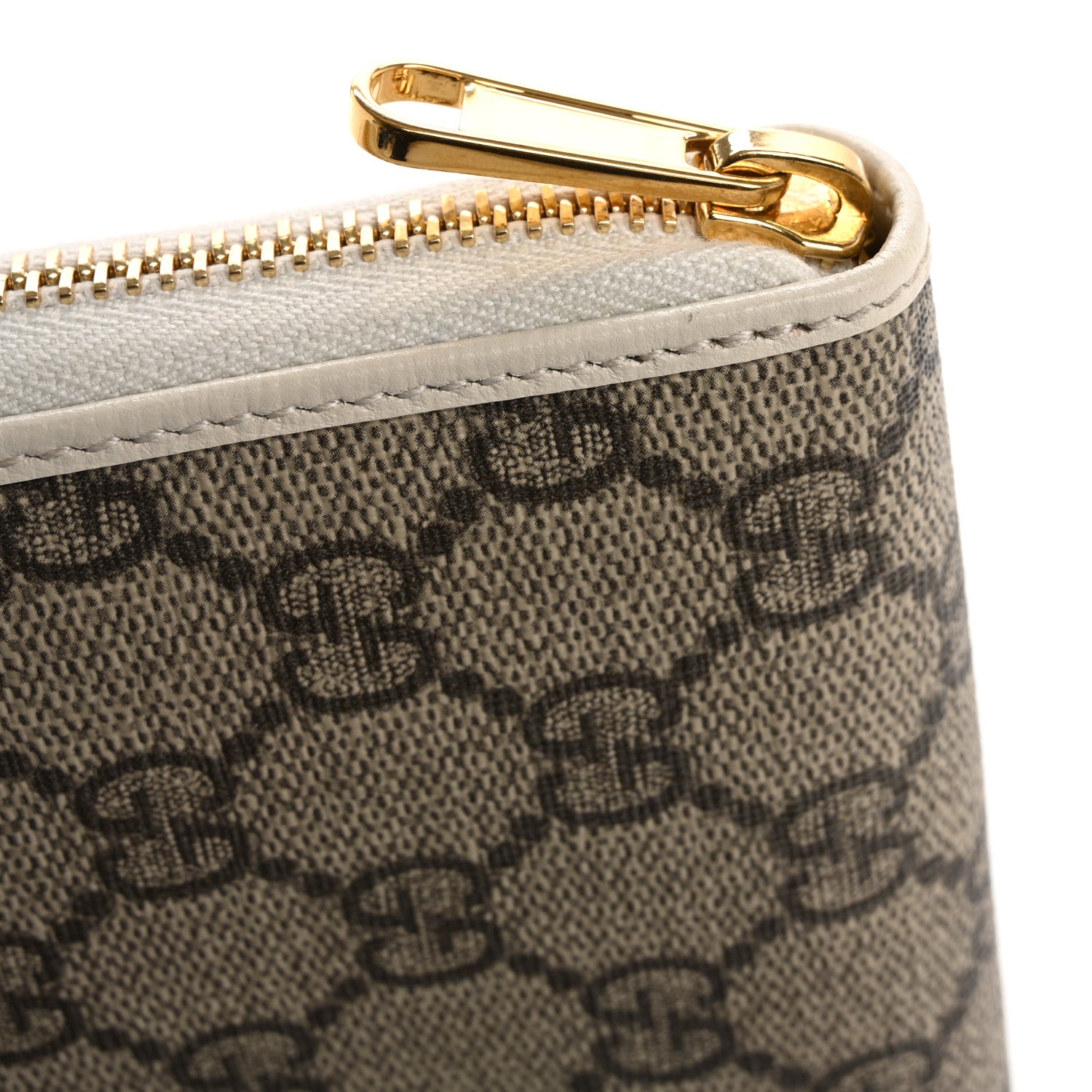 Gucci GG Supreme Monogram Azalea Calfskin Horsebit 1955 Zip Around Wallet Beige Ebony Mystic White 9 of 11