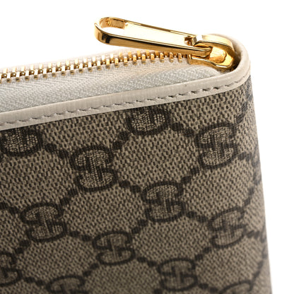 Gucci GG Supreme Monogram Azalea Calfskin Horsebit 1955 Zip Around Wallet Beige Ebony Mystic White 9 of 11