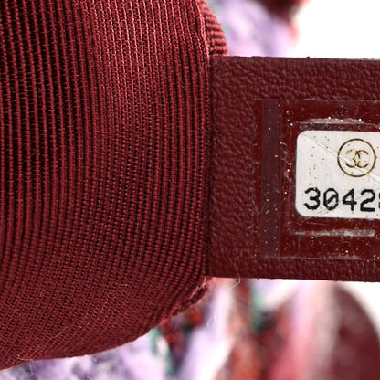 Chanel Tweed Quilted Medium Chanel 19 Flap Red Purple Green 7 of 10