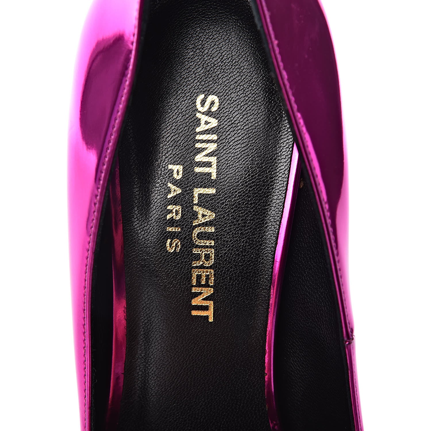 Saint Laurent Metallic Patent Paris 105 Pumps 37 Fuchsia 7 of 9
