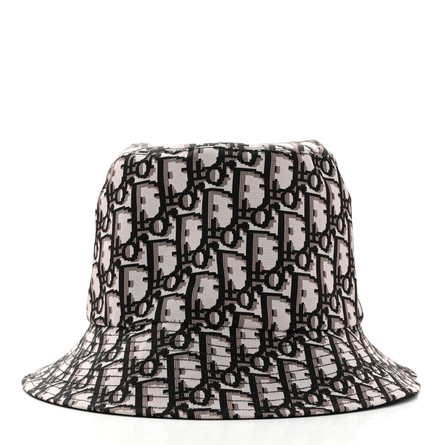Christian Dior Polyester Cotton Oblique Teddy-D Brim Bucket Hat 58 Black 3 of 8