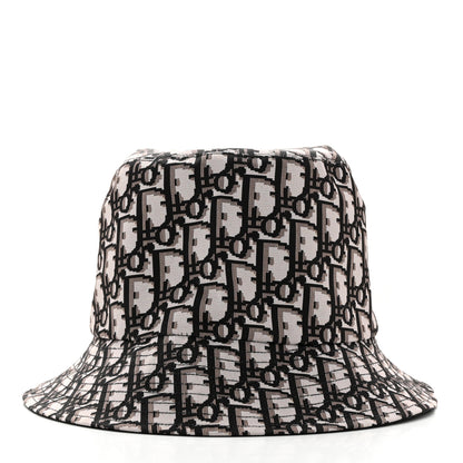 Christian Dior Polyester Cotton Oblique Teddy-D Brim Bucket Hat 58 Black 3 of 8