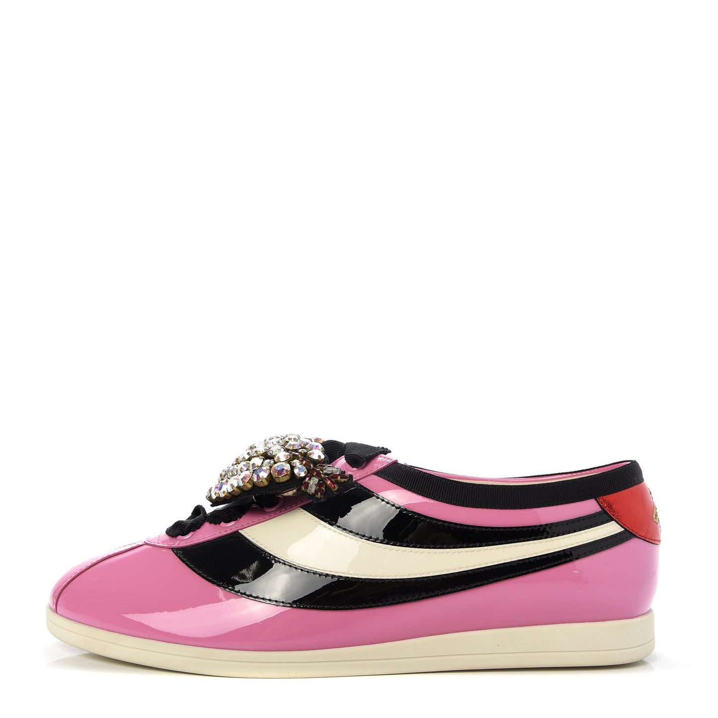 Patent Calfskin Crystal Womens Web Falacer Sneakers 39 Pink