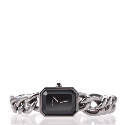 Chanel Stainless Steel 20mm Chain Premiere Quartz Watch Black L 4 of 6