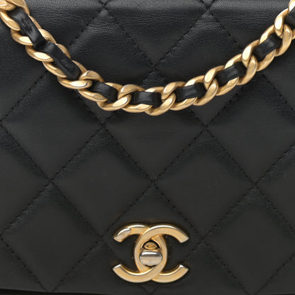 Chanel Calfskin Quilted Coco Mail Clutch With Chain Black 9 of 11