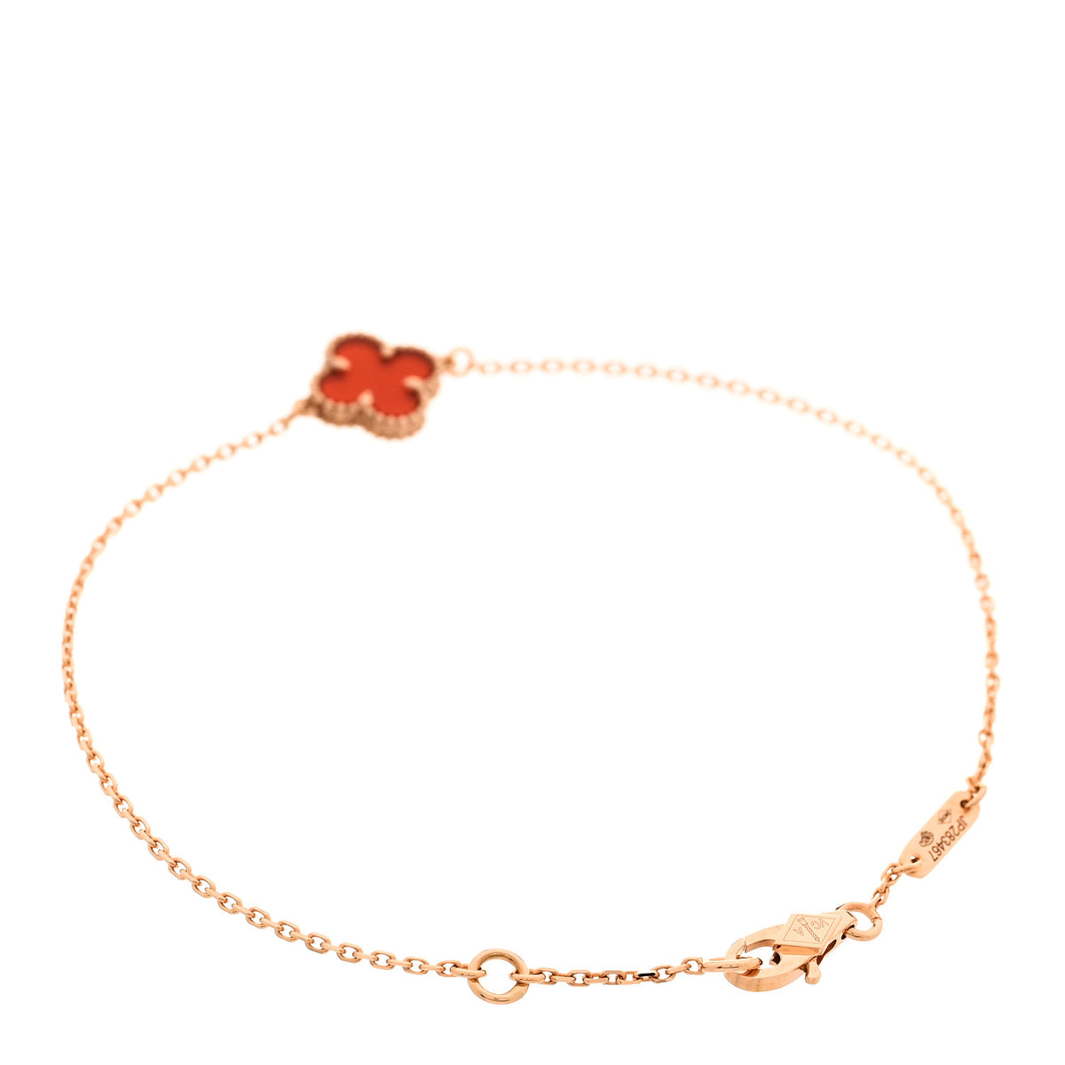 18K Rose Gold Carnelian Sweet Alhambra Bracelet