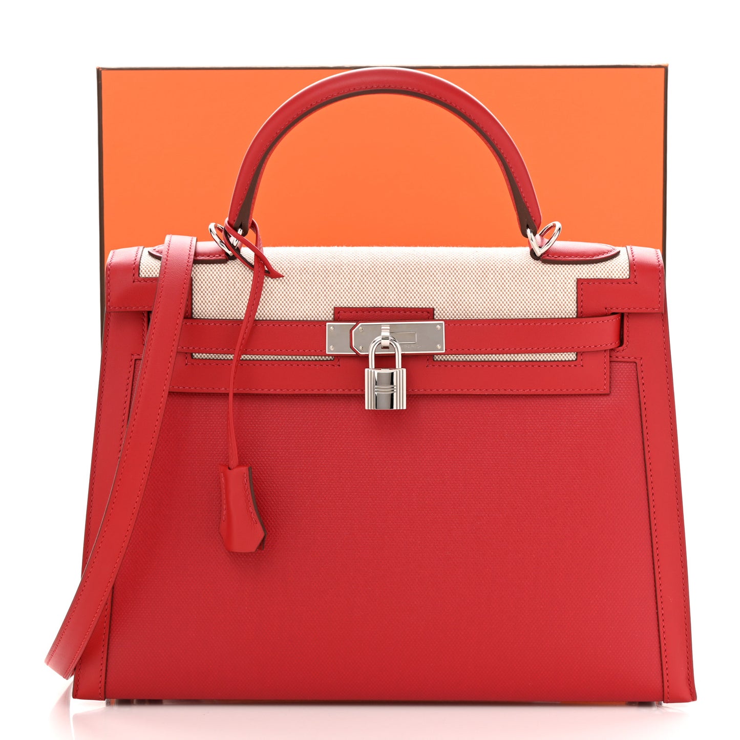 Berline Toile Swift Kelly Sellier 32 Rouge Piment Ecru