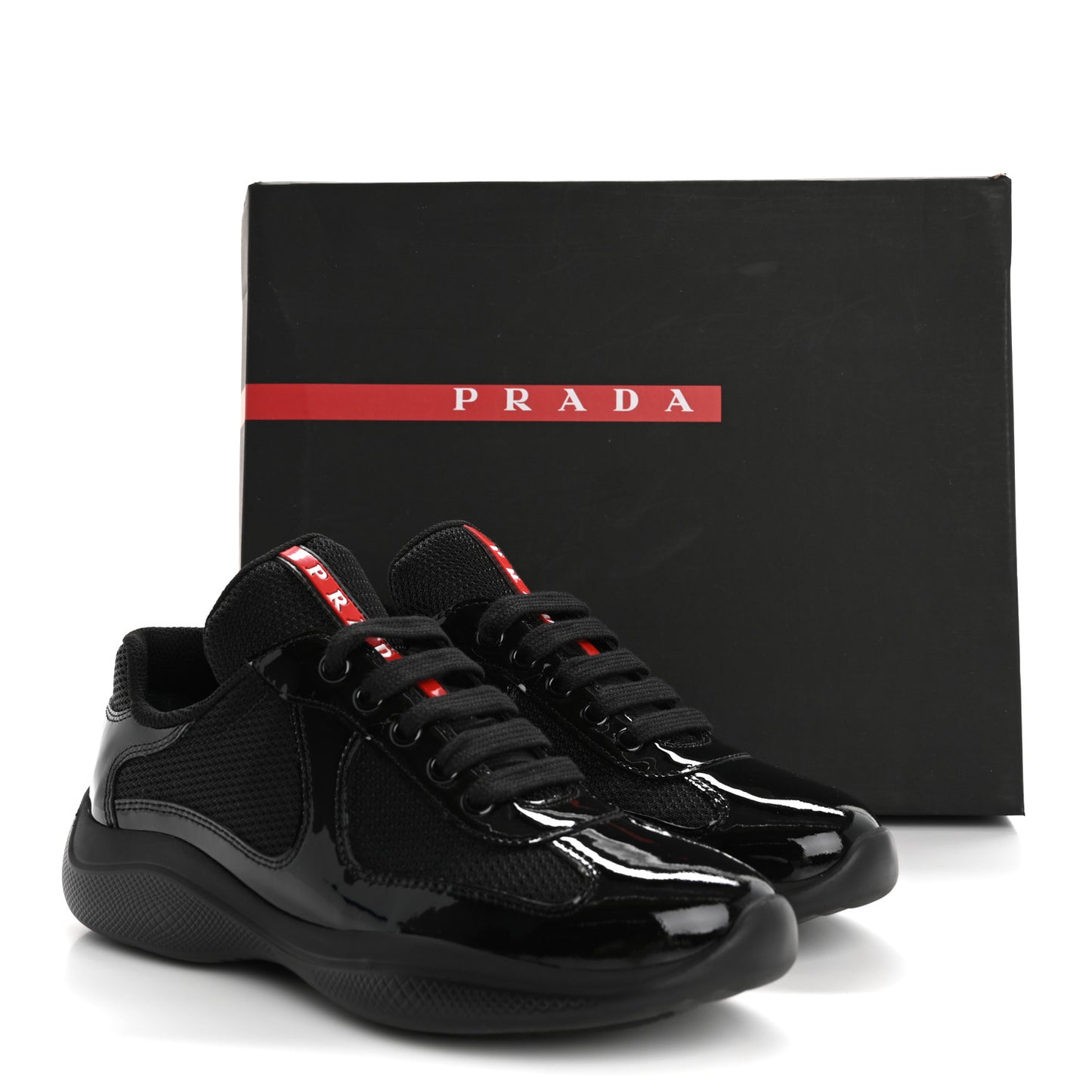 Patent America's Cup Patchwork Sneakers 36 Black