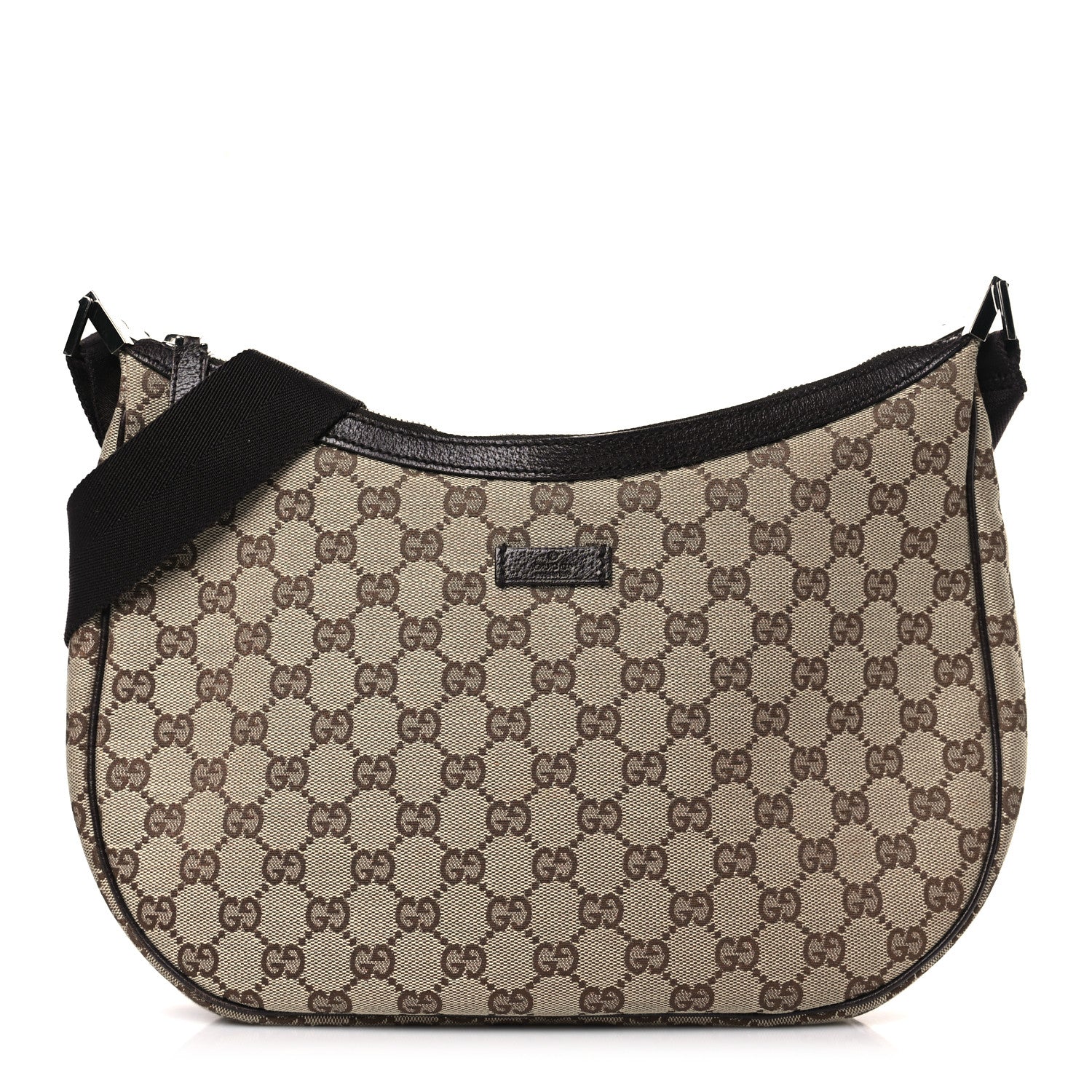 Gucci Monogram Medium Half Moon Hobo Dark Brown 1 of 9