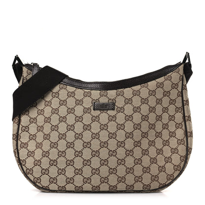 Gucci Monogram Medium Half Moon Hobo Dark Brown 1 of 9