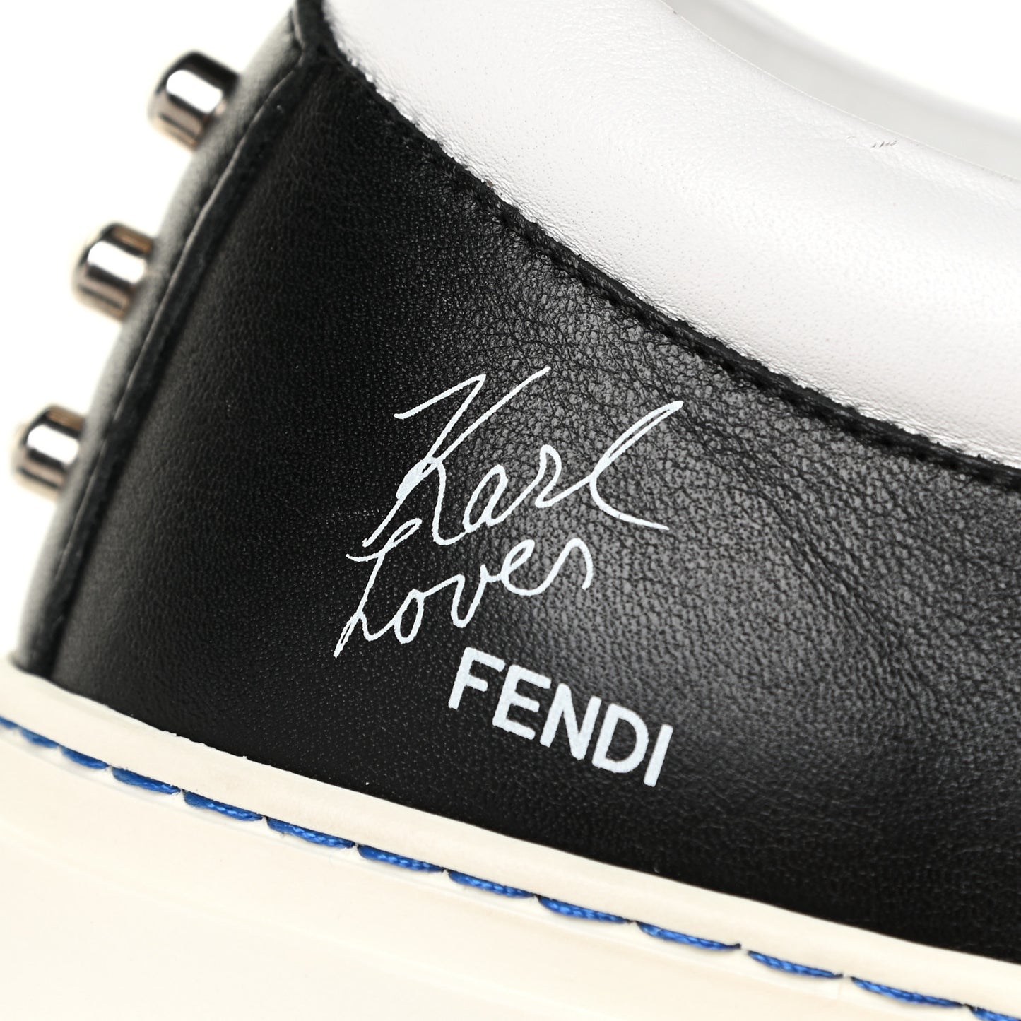 Calfskin Studded Karlito Slip On Sneaker 40 Black