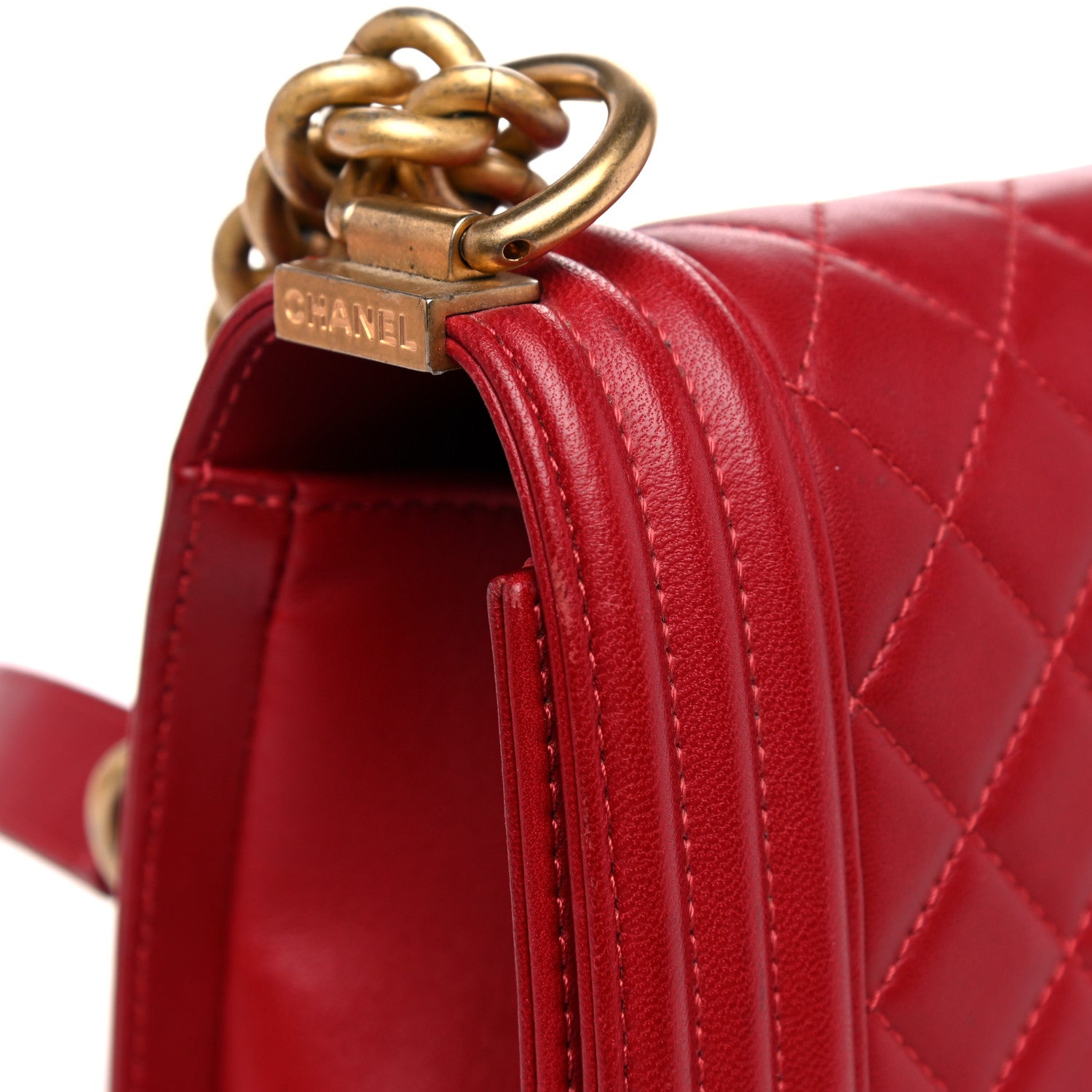 Chanel Calfskin Quilted Medium Boy Flap Red 13 of 13