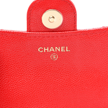Chanel Caviar Quilted Flap Phone Holder With Chain Red 7 of 10