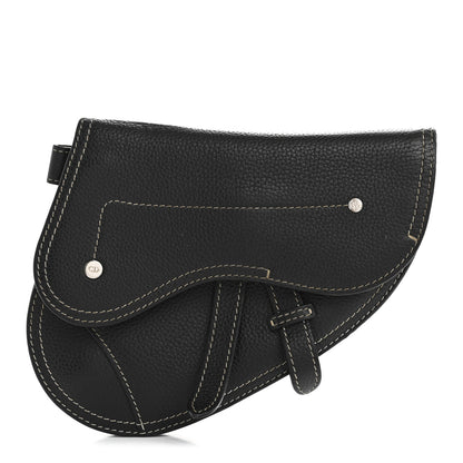 Christian Dior X KAWS Grained Calfskin Saddle Wristlet Black 1 of 13