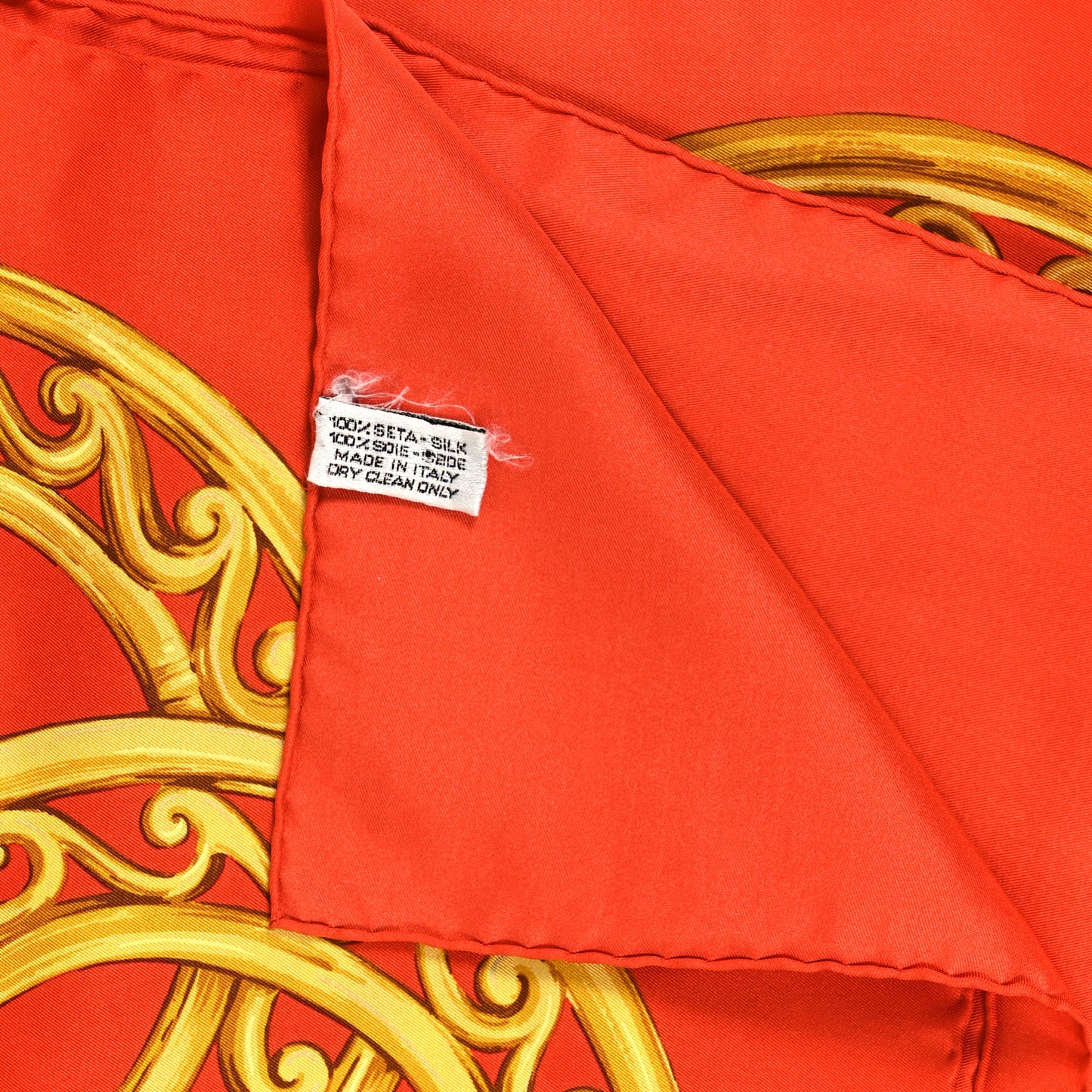 Silk Chain CC Scarf Red
