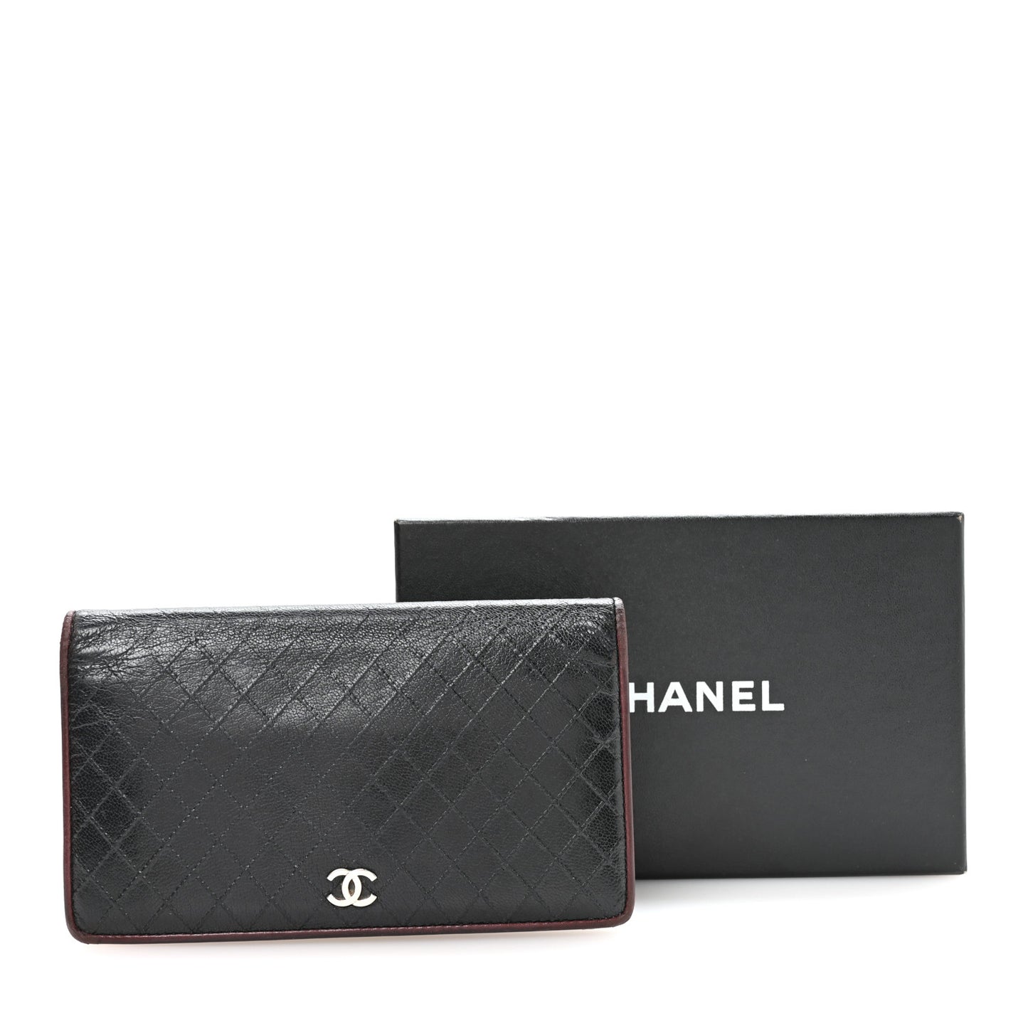 Goatskin Diamond Embossed Yen Wallet Dark Navy Blue