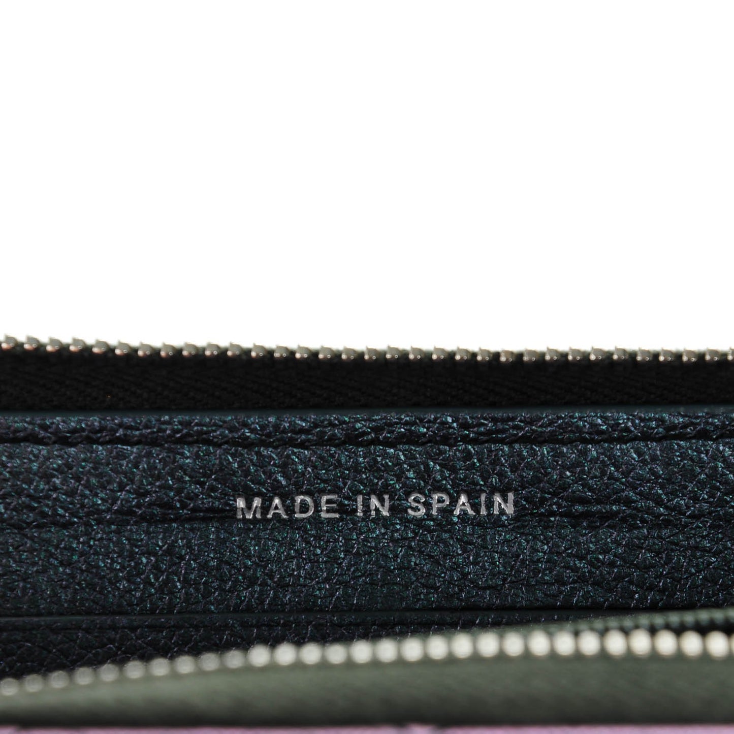 Iridescent Goatskin Quilted Small Zip Around Wallet Purple